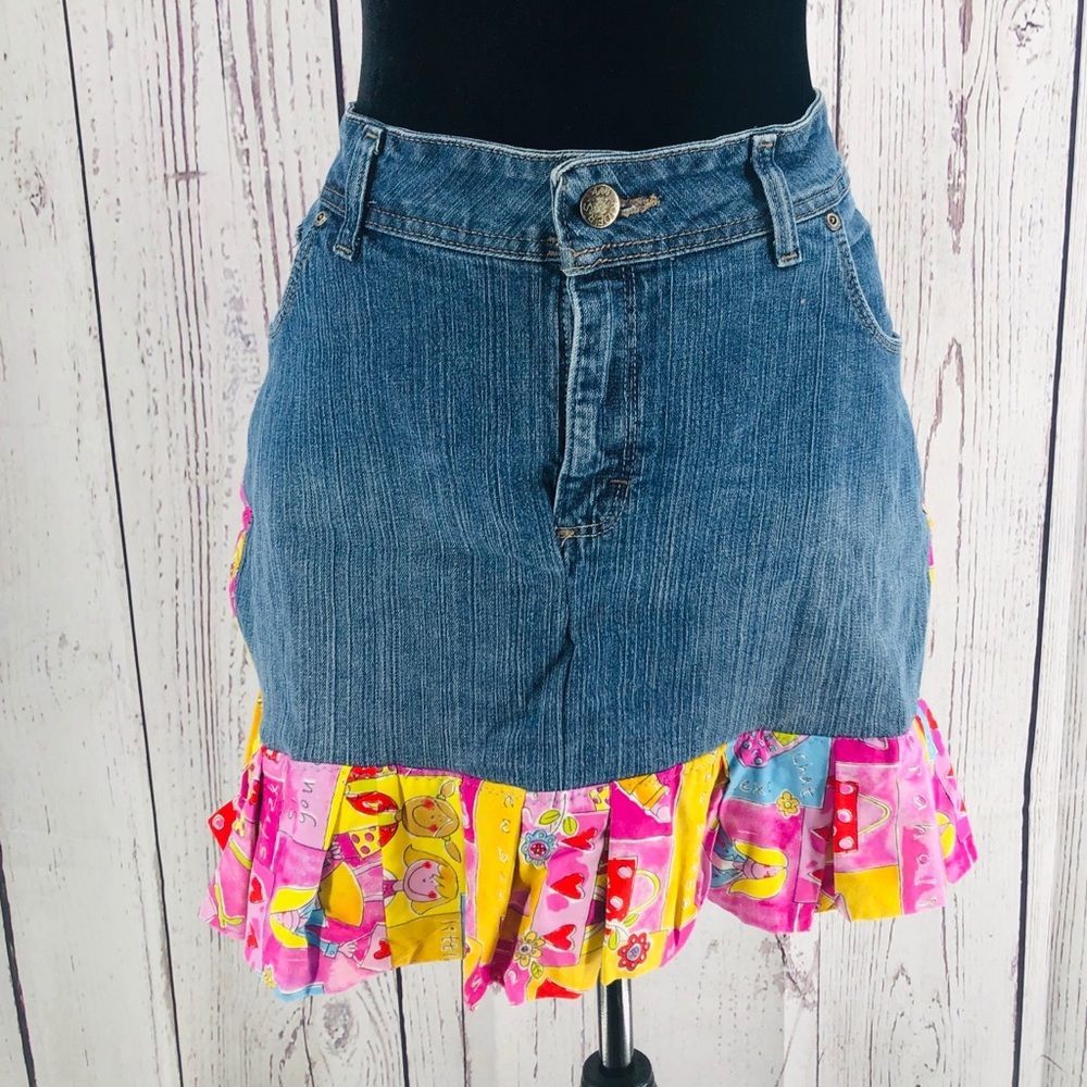New Handmade Kitchen Jean Apron Ruffled
